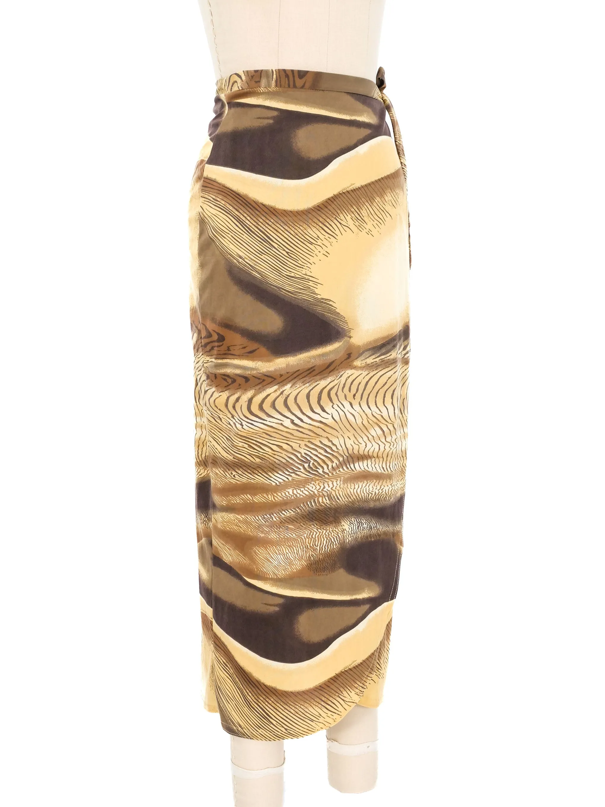 1990s Animal Print Wrap Skirt