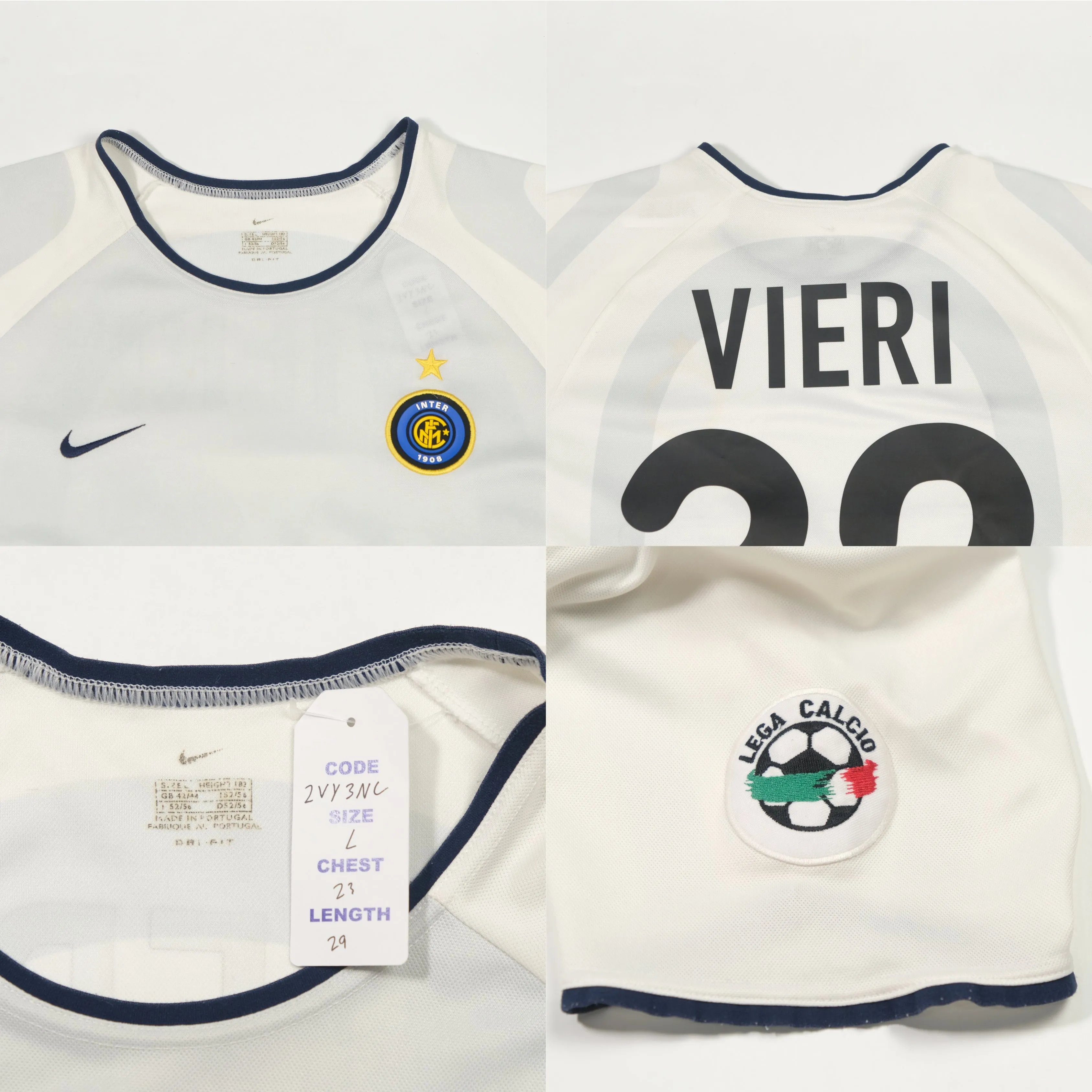 2001/02 Inter Milan Away Shirt Nike Vieri (L)