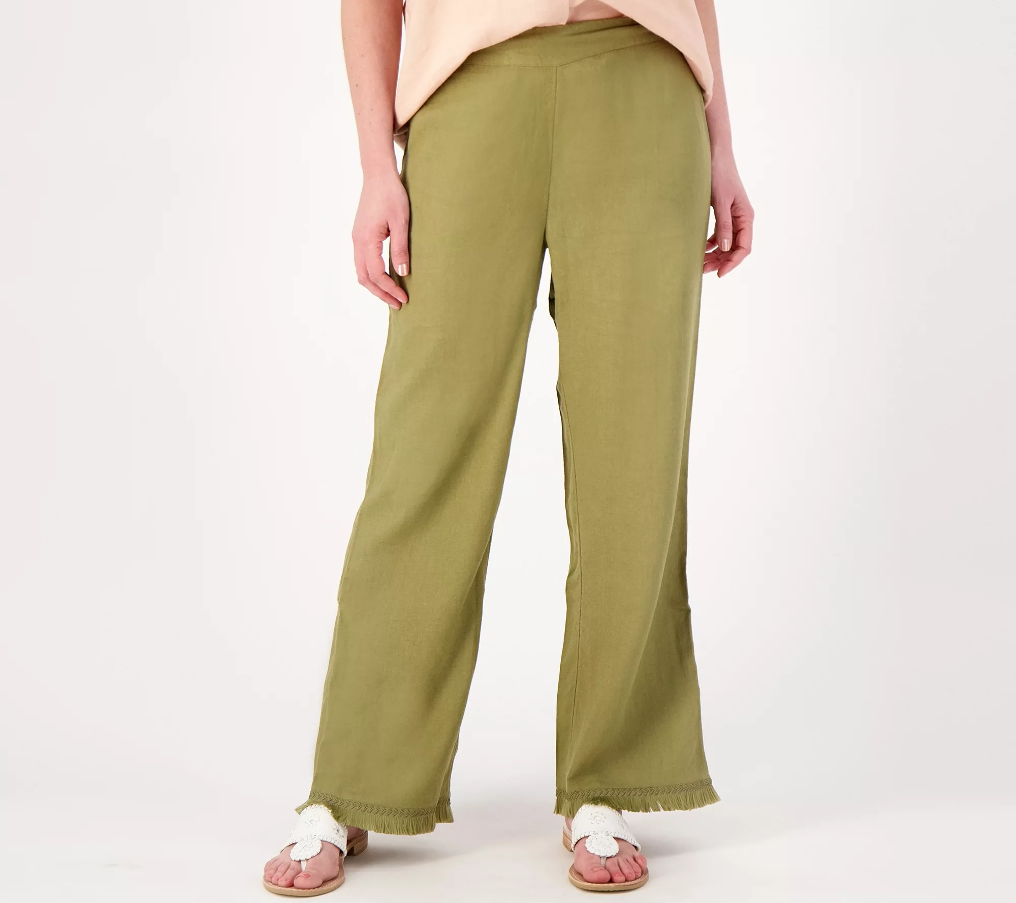 "As Is" Isaac Mizrahi Live Regular Bridgehampton Linen Pants