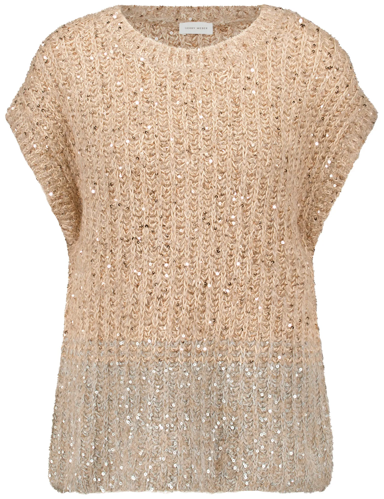 Casual knitted top with sequin embellishment