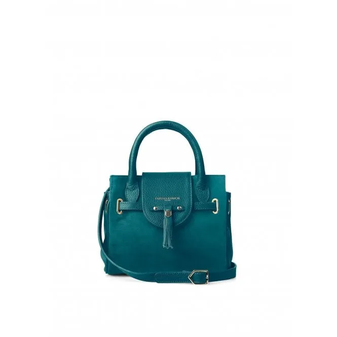 Fairfax & Favor Stockist Exclusive Mini Windsor Handbag in Ocean Suede