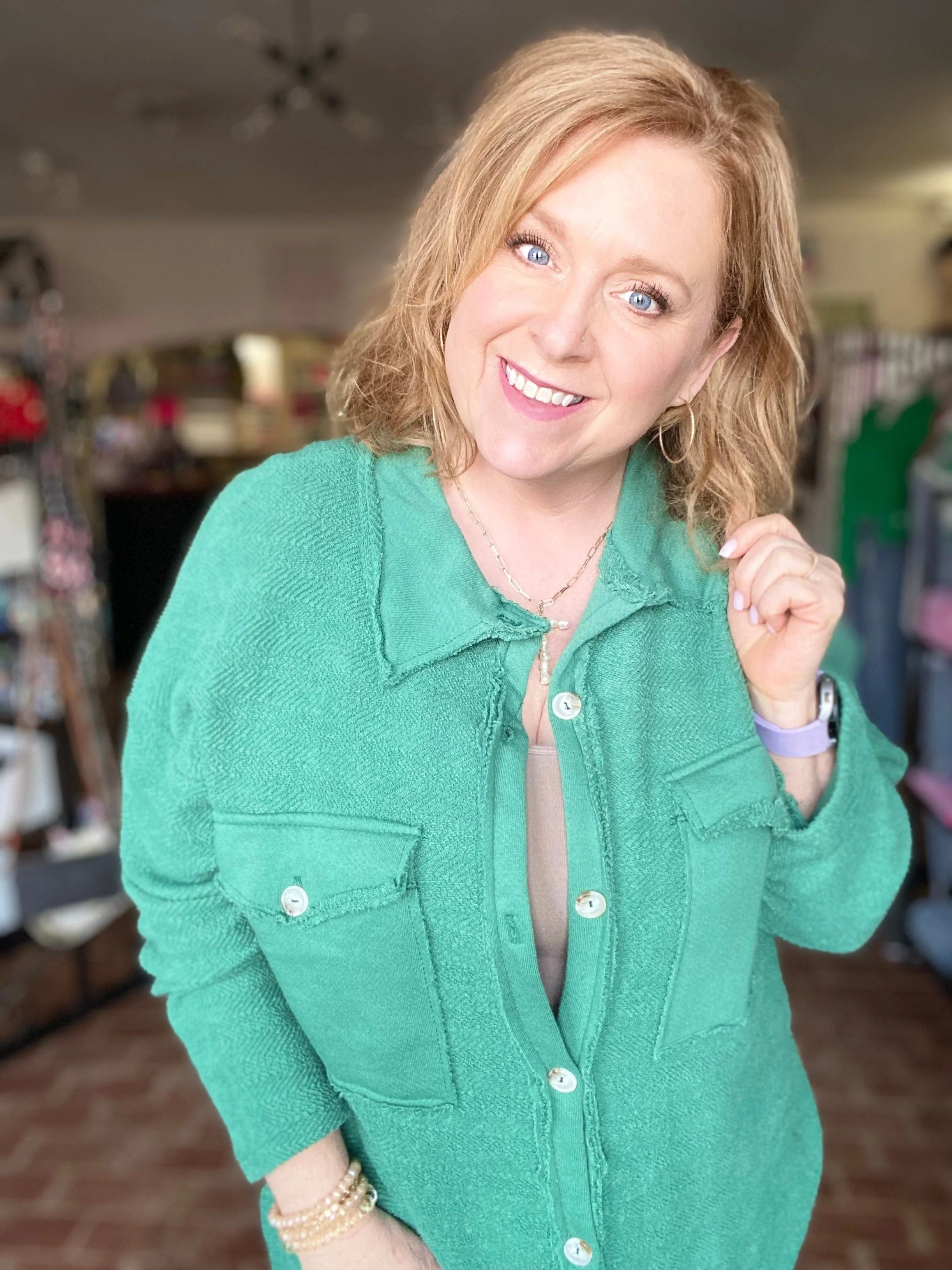 Groovy Green Shacket