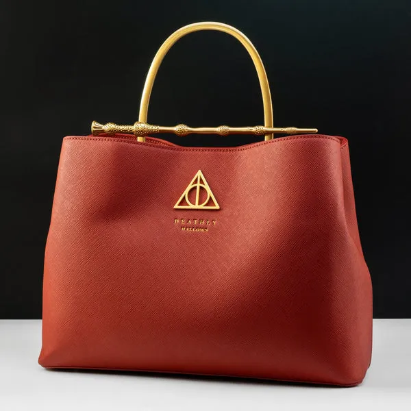Loungefly x Harry Potter House Gryffindor Red Saffiano Elder Wand Crossbody Handbag