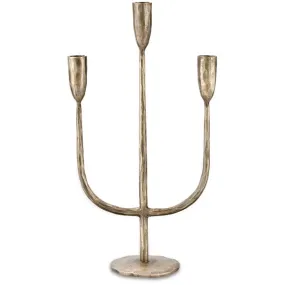 Nkuku Mbata Brass Candelabra - Antique Brass