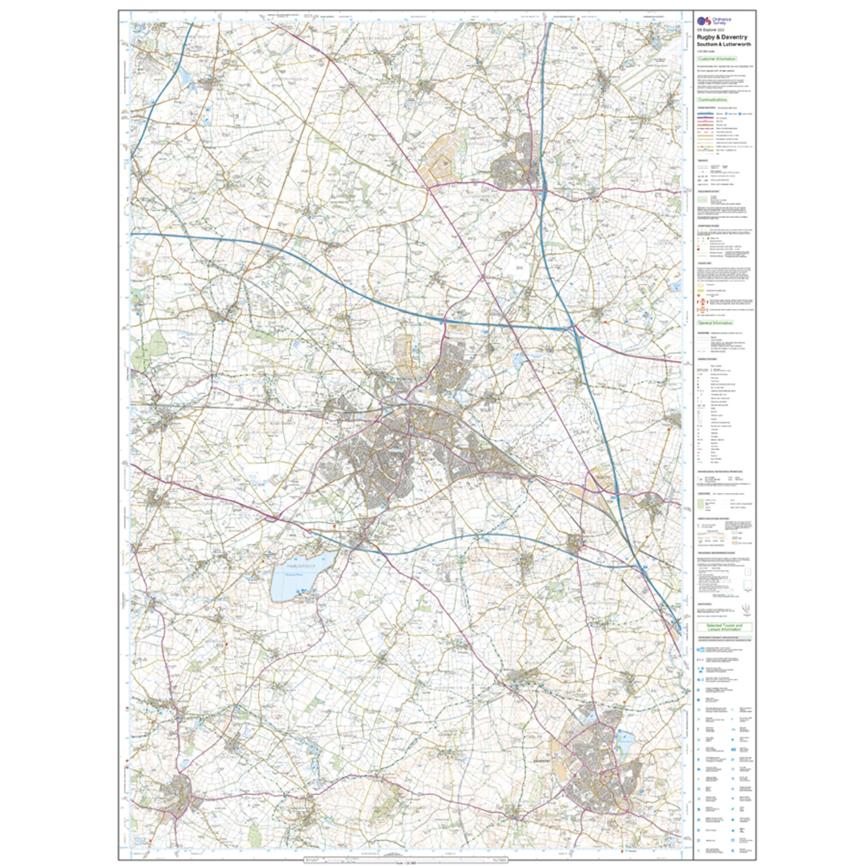 Ordnance Survey Explorer 222 Rugby, Daventry, Southam & Lutterworth Map With Digital Version | Millets