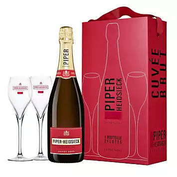 Piper Heidsieck NV Brut 75cl & Glasses Gift Pack | Kaleidoscope