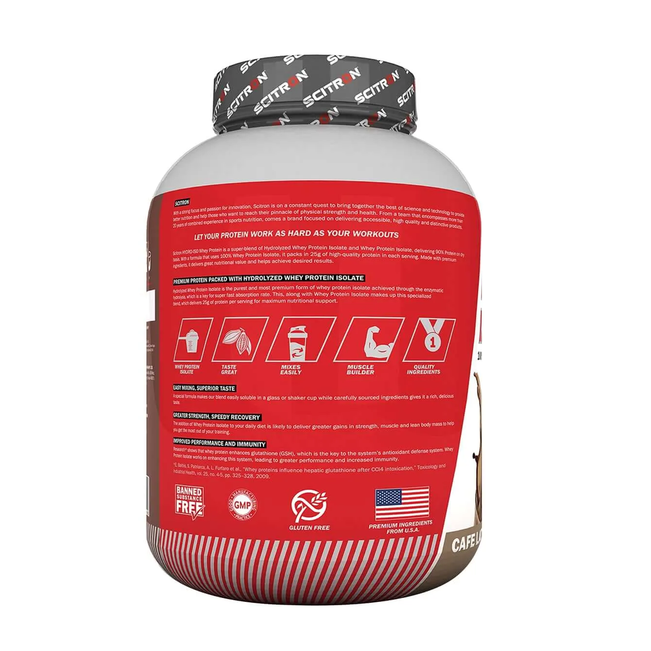 Scitron 100% Hydrolyzed Whey Protein Isolate - (Cafe Latte)