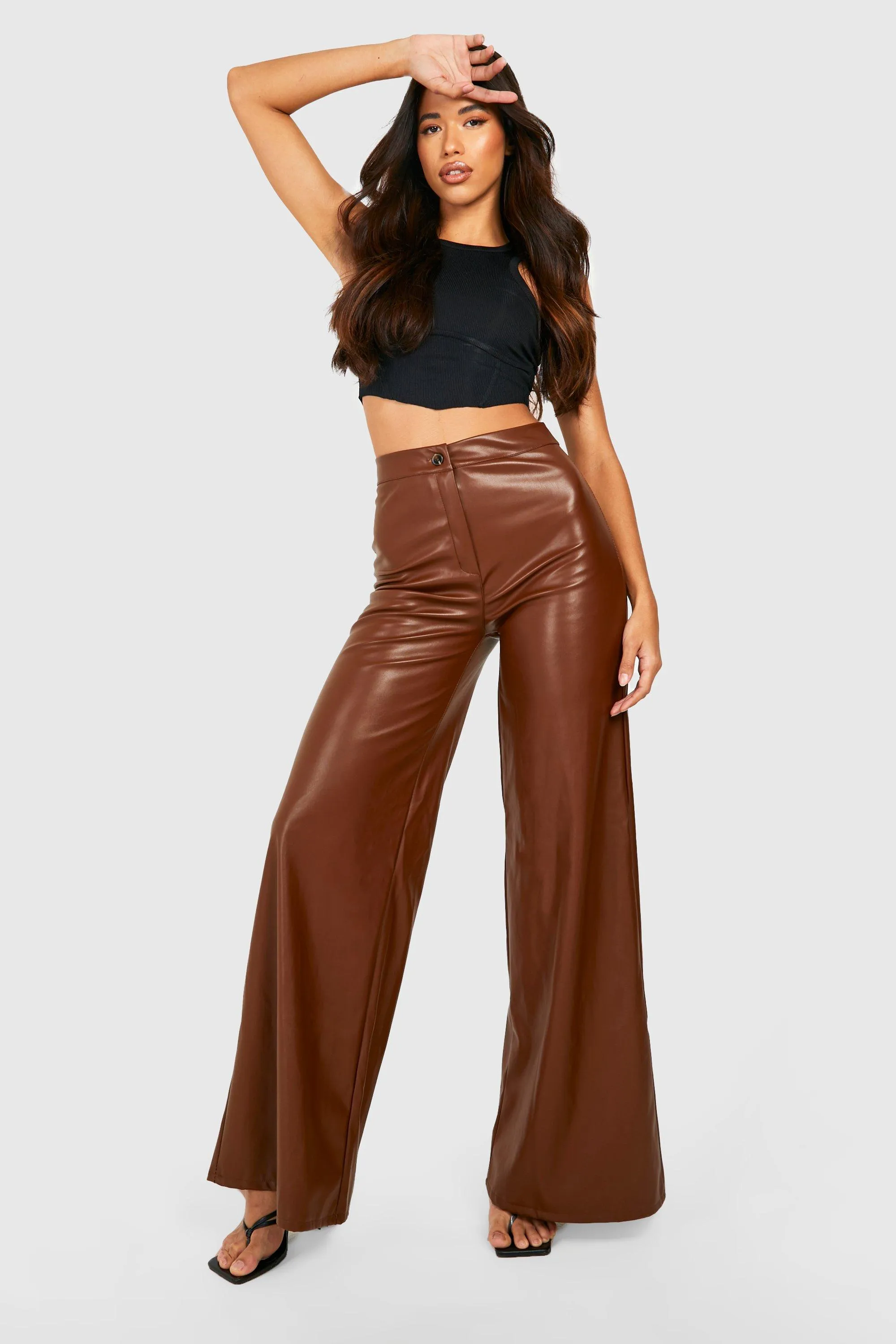 Tall Pu Wide Leg Pants