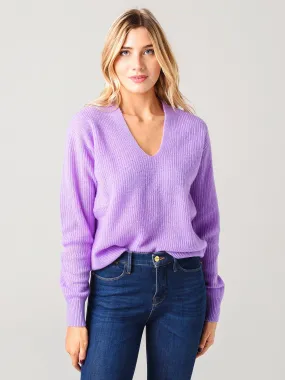     WHITE + WARREN  Cashmere Ribbed V Neck Sweater    