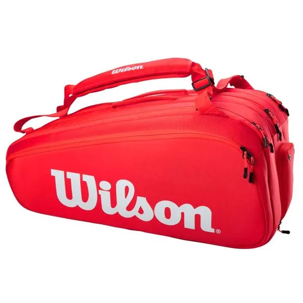 Wilson 15 Pack Super Tour Red Tennis Racket Bag