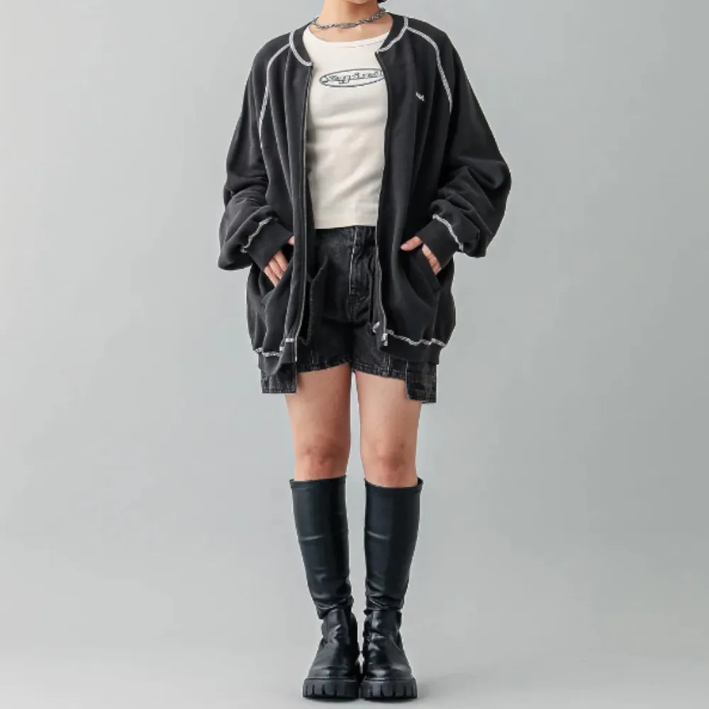 X-girl  |Casual Style Street Style Long Sleeves Plain Cotton